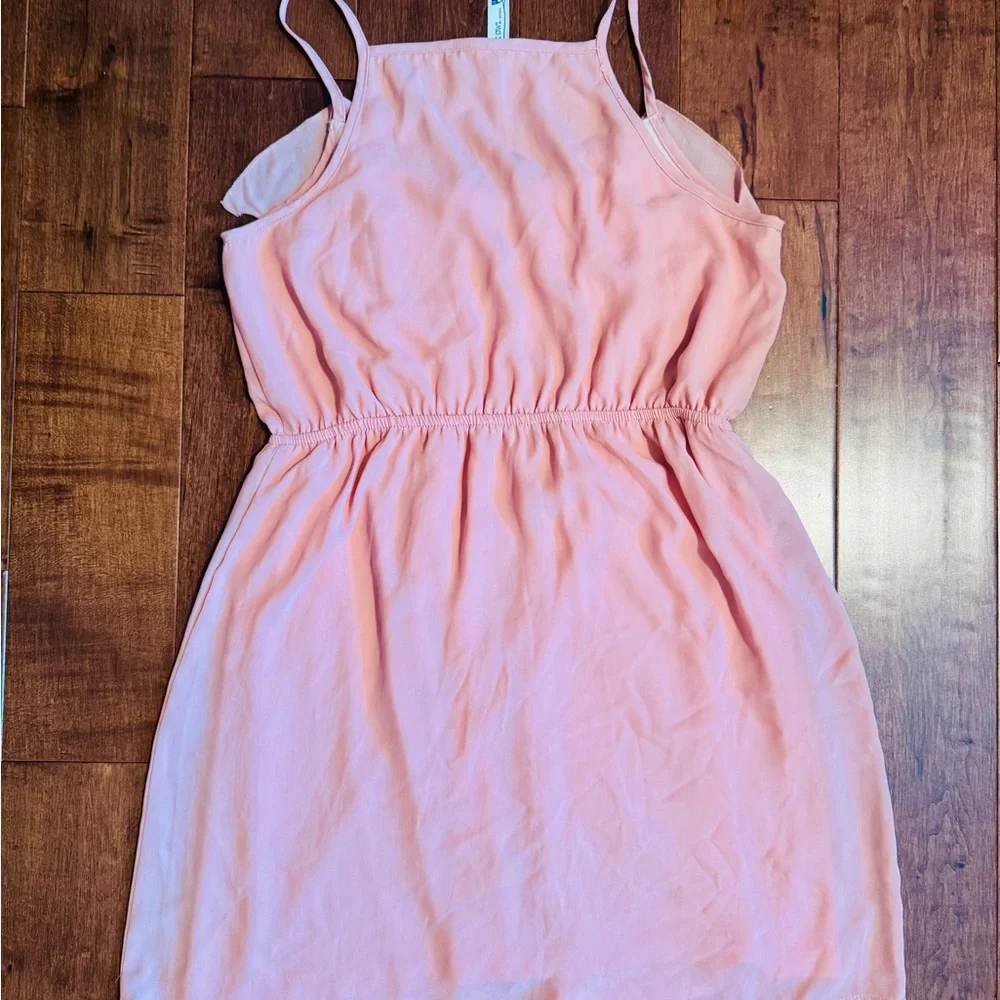 Pink Ruffle Front Zipper Detail Dress - Picture 2 of 3